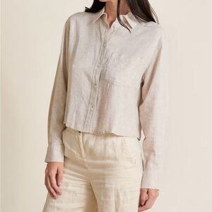 Moa Moa Cream Long Sleeve Button Down Shirt Size XL